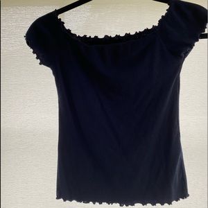 Lettuce Trim Off The Shoulder Ribbed Tops